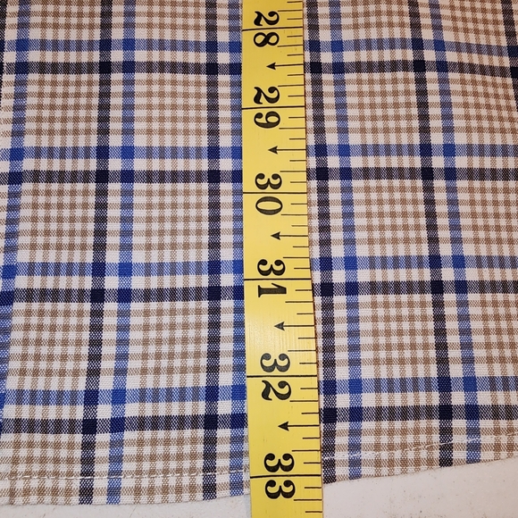 Daniel Cremieux Tan and Blue Checkered Shirt - Picture 10 of 10